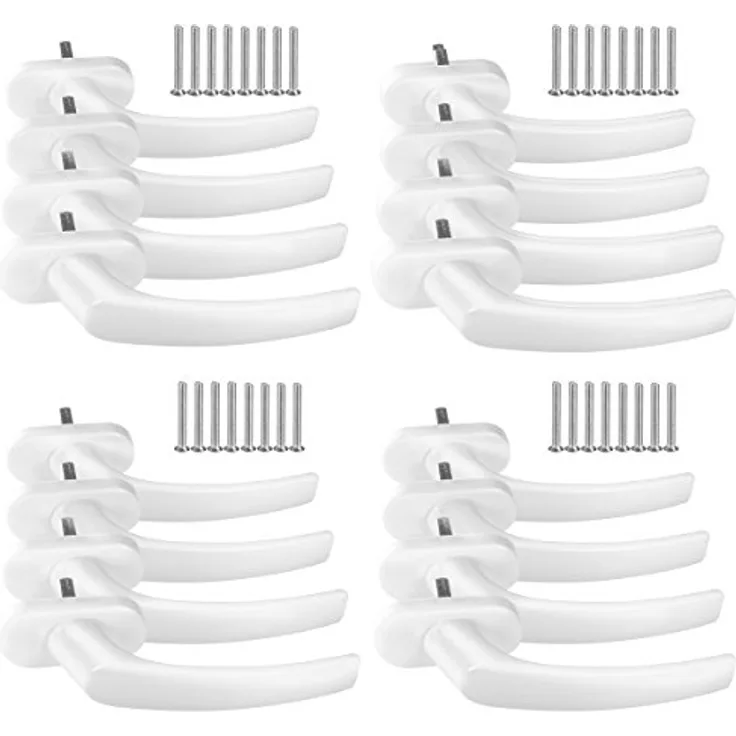 16 x Alu Fenstergriff in Weiß RAL 9016 - Stiftlänge 45mm