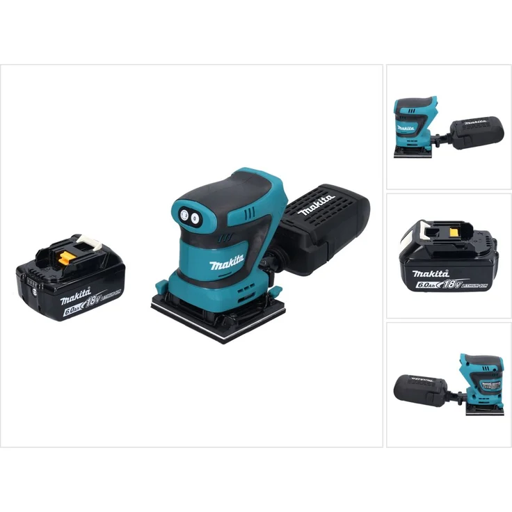 Makita DBO480G1 Akku Schwingschleifer 18 V 112 x 102 mm + 1x Akku 6,0 Ah - ohne Ladegerät