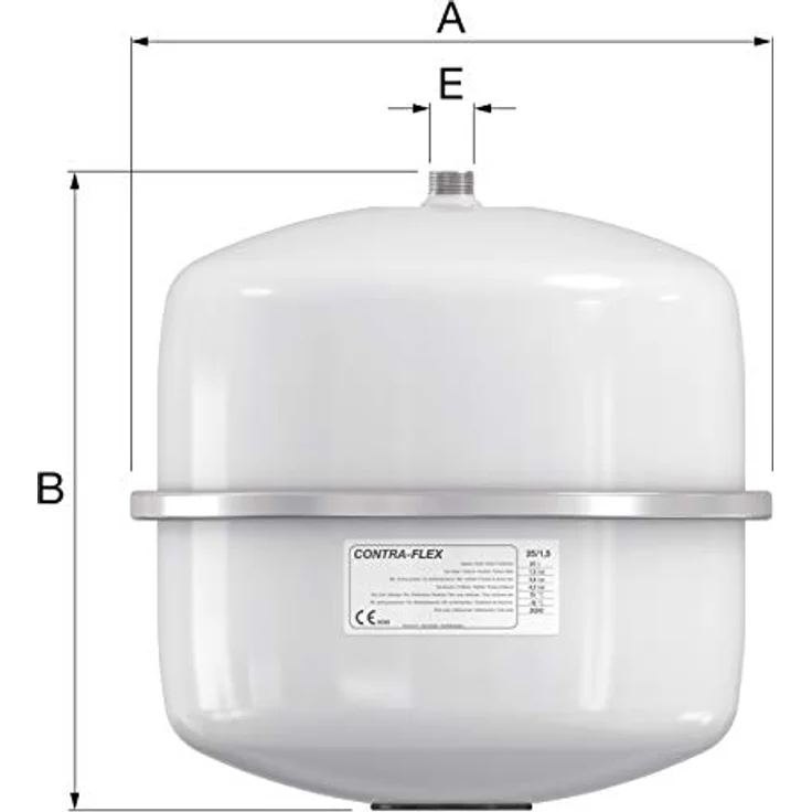 Flamco Contra-Flex 12 Weißes Ausdehnungsgefäß - 1,5 bar - 26153 - Preisvergleich – Bild 2