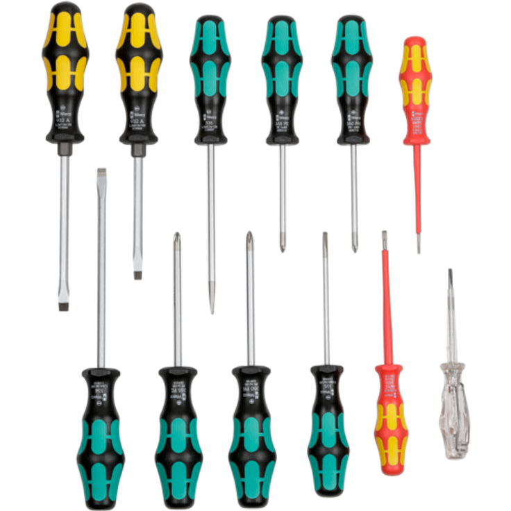 Wera Schraubendreher-Set Kraftform XXL 05051010001, 12-teilig, Schlitz, Kreuzschlitz, Spannungsprüfer, 2 Wandhalter Elektro VDE Kraftform-Griff – Bild 8