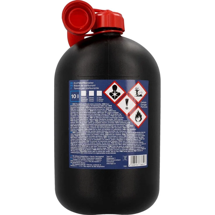 Unitec Benzinkanister 10L Kunststoff schwarz – Bild 2