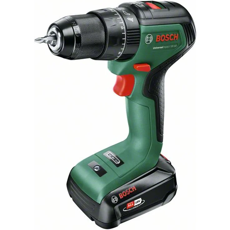 Bosch UniversalImpact 18V-60 06039D7101 Power for All 18V Akku-Bohrschrauber 2 x 2 Ah mit Akku mit Ladegerät mit Tragekoffer – Bild 1