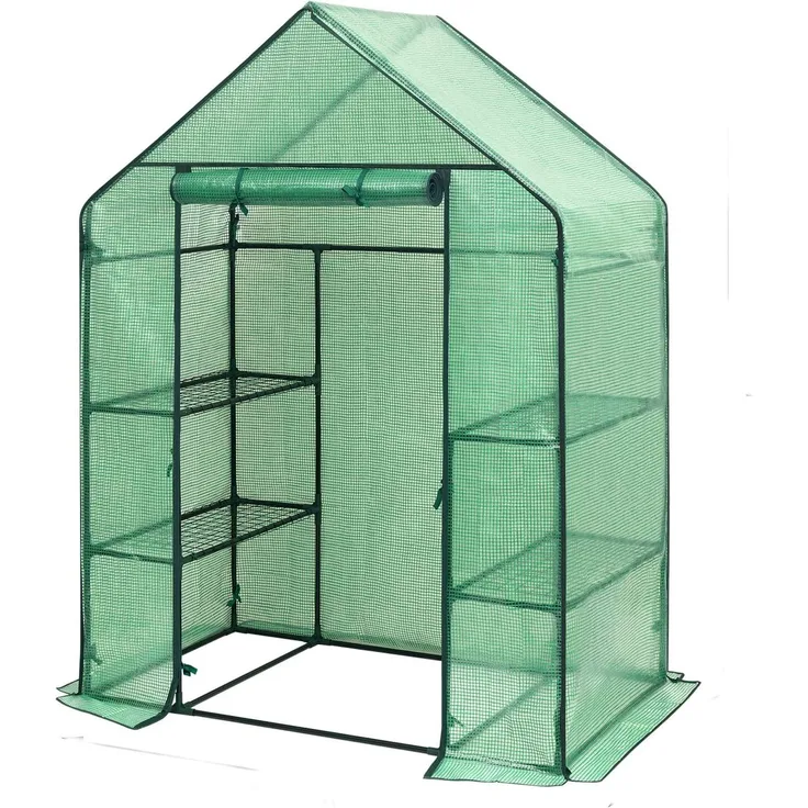 Kinzo Gewächshaus 143x73x195cm - Foliengewächshaus Gartenhaus Bewässerungsanlage