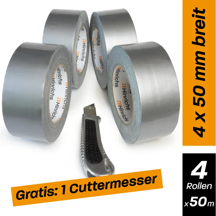 Hinrichs 4 Rollen Panzerband silber 50m