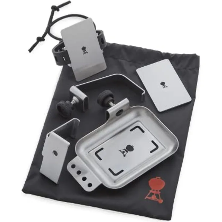 Weber 3254 Connect 6-Piece Thermometer Mounting Kit, Black