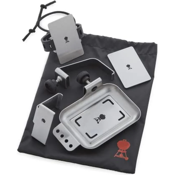 Weber 3254 Connect 6-Piece Thermometer Mounting Kit, Black
