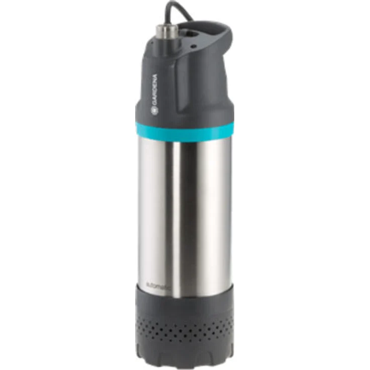 Gardena 6100/5 Inox automatic (01773-20) Tauchpumpe 1.100 Watt 6.100 l/h Entwässerung max. Förderhöhe 47 m max. Förderdruck 4,7 bar max. Tauchtiefe 17 m max. Wassertemperatur 35 °C IP Schutzart IPX8 Kabellänge 20 m 8 kg – Bild 1