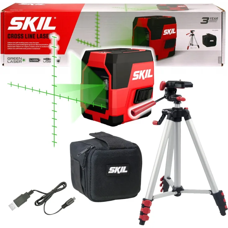 SKIL 1911 DA Kreuzlinienlaser + Statyw 20m grün