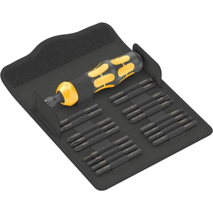 Wera Kraftform Kompakt 900 Set 1 Schlagschraubendreher 19 teilig 05018110001 1/4" Außensechskantantrieb Wechselklingen-Schraubendrehersatz
