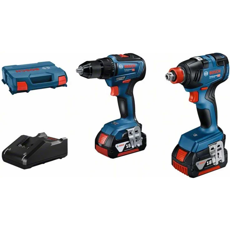 Bosch Professional GDX 18V-200 + GSR 18V-55 Drehschlagschrauber und Bohrschrauber – Bild 1