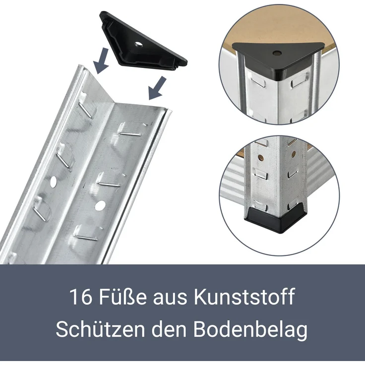 Juskys Easy 2er Set Lagerregal aus Metall mit 8 Einlegeböden 160 x 80 x 40 cm – Bild 8