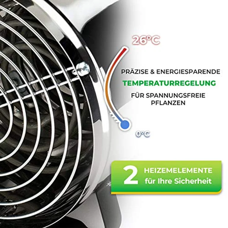 Bio Green Elektrogebläseheizung Phoenix, Gewächshausheizung, Heizung, Gebläseheizung, IP X4, 2800 Watt, 230 V, - PHX 2.8 – Bild 7