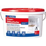 Baufan Innensilikatfarbe Mineralische Untergründe Stumpfmatter Glanz Wasserdampfdurchlässig weiß 5L