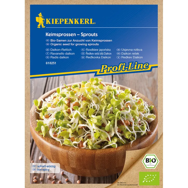 BIO Keimsprossen Daikon-Rettich 60g, Bio-Samen zur Anzucht von Keimsprossen
