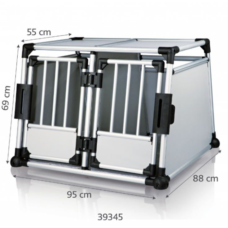 Trixie Transportbox, doppelt, Aluminium M-L: 93 × 64 × 88 cm