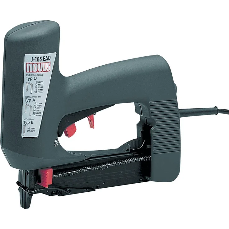 Novus Elektrotacker J-165 Profi, rückschlagarmer Universal-Tacker, Nachschlagfunktion, verarbeitet Klammern und Nägel – Bild 2
