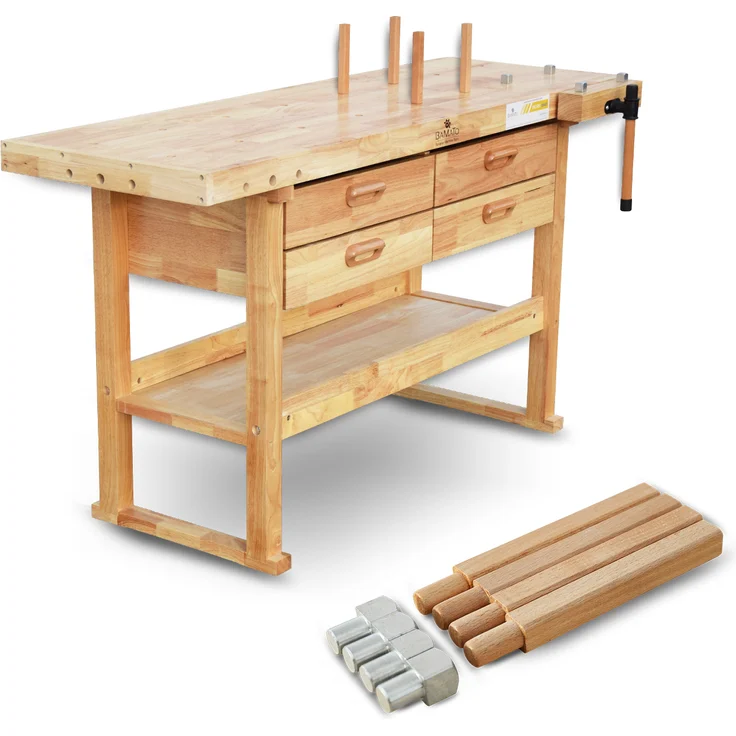BAMATO Hobelbank WORK-1640 aus Massivholz – Bild 1
