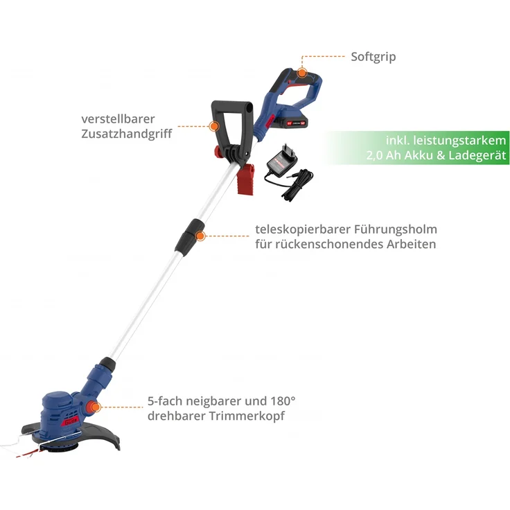 Güde RT 18-201-05 Akku-Rasentrimmer, Schnittbreite: 26 cm, mit Akku und Ladegerät – Bild 9