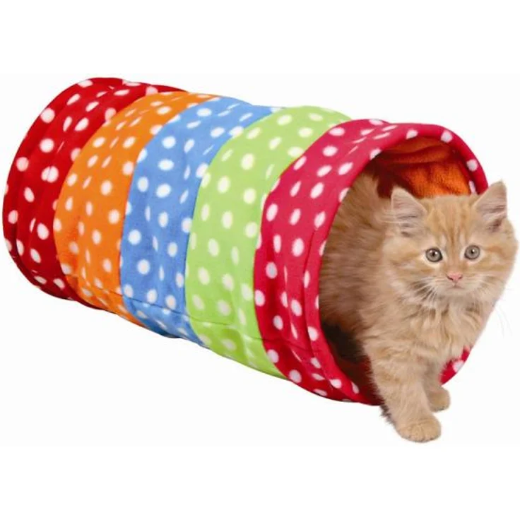 Trixie Spieltunnel, Fleece ø 25 × 50 cm, bunt – Bild 1