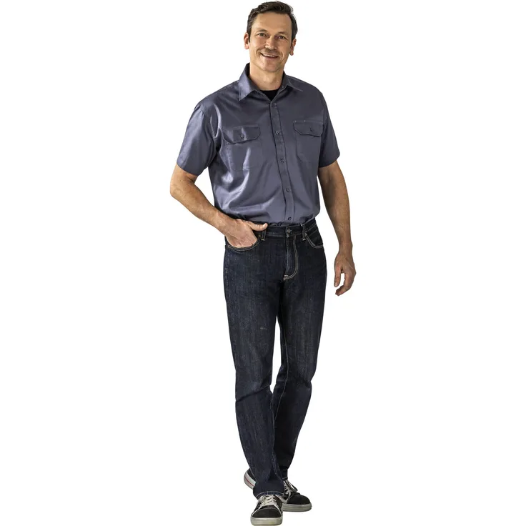 Größe 41-42 Herren Planam Hemden Köperhemd 1-4-Arm grau Modell 0405