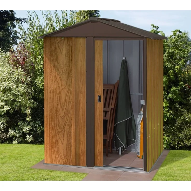 Spacemaker Gerätehaus Woodlake 5x4 Holzoptik 151x122 cm – Bild 3