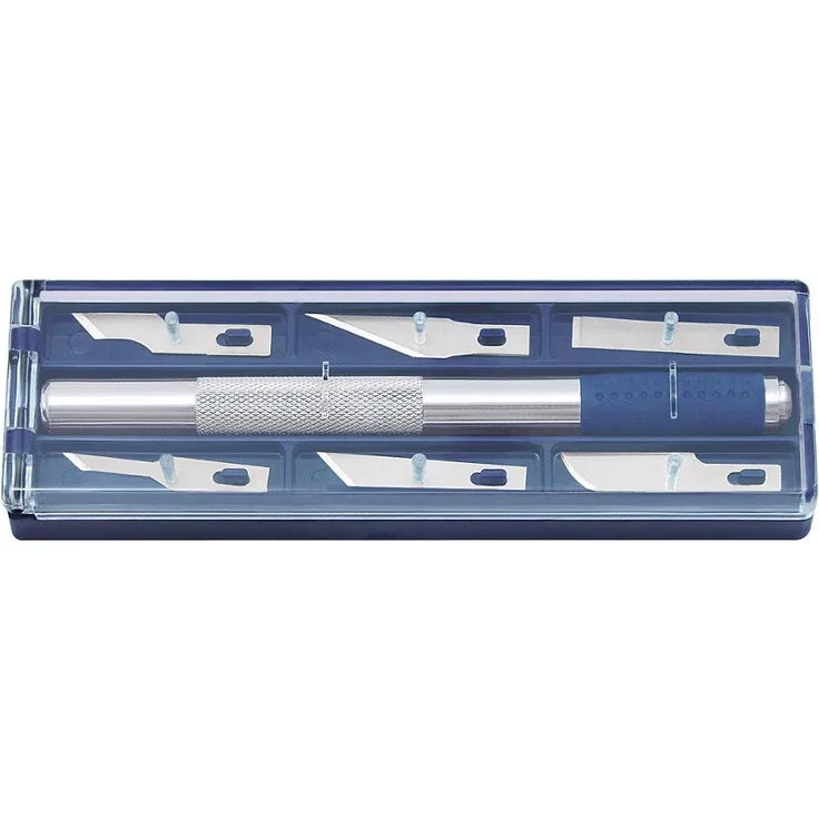 Wedo 78722 Cutter Hobbymesser Set (inklusive 6 verschiedenen Klingen) silber