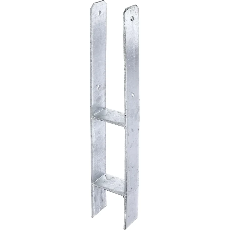 Alberts H-Pfostenträger | feuerverzinkt | lichte Breite 91 mm | Gesamthöhe 600 mm | Materialstärke 5 mm | 2er Set 
(214968) – Bild 1