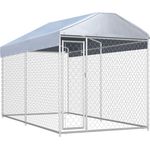 vidaXL Outdoor-Hundezwinger mit Überdachung 382x192x225 cm