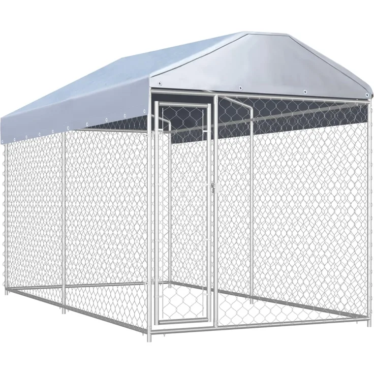 vidaXL Outdoor-Hundezwinger mit Überdachung 382x192x225 cm