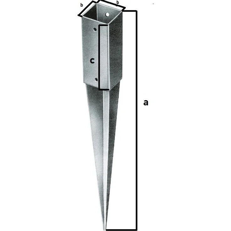 TrendLine Einschlagbodenhülse 90 x 7,1 x 7,1 cm, korrosionsbeständig – Bild 2