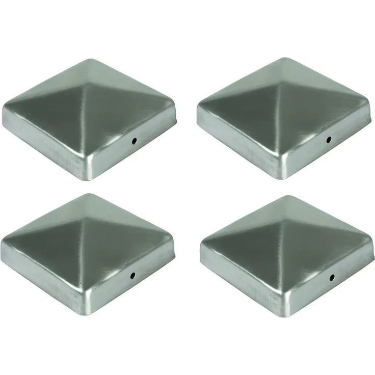 4x Edelstahl Pfostenkappe Pyramide 91x91mm Zaunkappe Zierkappe Pfahl Holzzaun