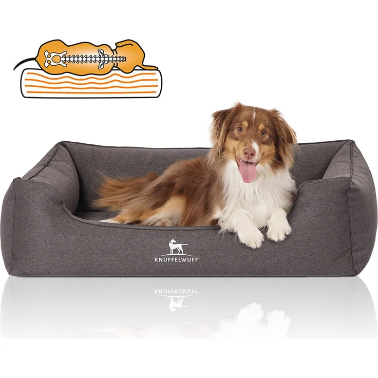Knuffelwuff orthopädisches Hundebett Leano schwarz XXL – Bild 1