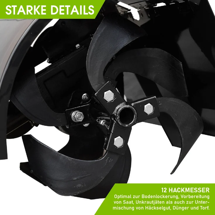 BRAST Motorhacke Benzin Gartenfräse 5,15kW(7PS) Selbstantrieb 50cm Arbeitsbreite 212ccm TÜV geprüft, AF7000 – Bild 10