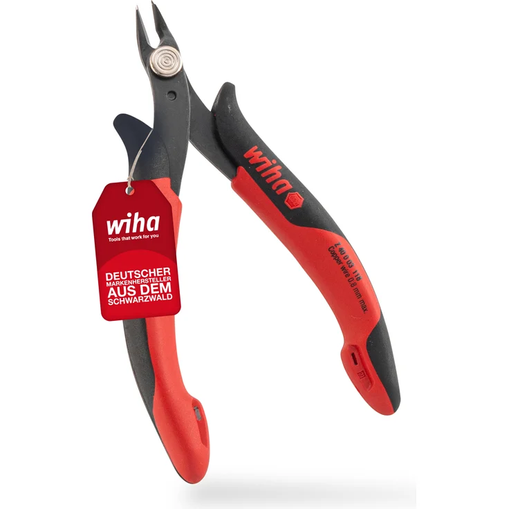 Wiha Präzisions Seitenschneider Elektronik klein (26812) breiter, spitzer Kopf ohne Wate 130mm I Mini Drahtschneider für Elektroinstallation – Bild 2