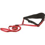 Trixie Bauchgurt mit Leine gepolstert rot mittlere & große Hunde (breit)