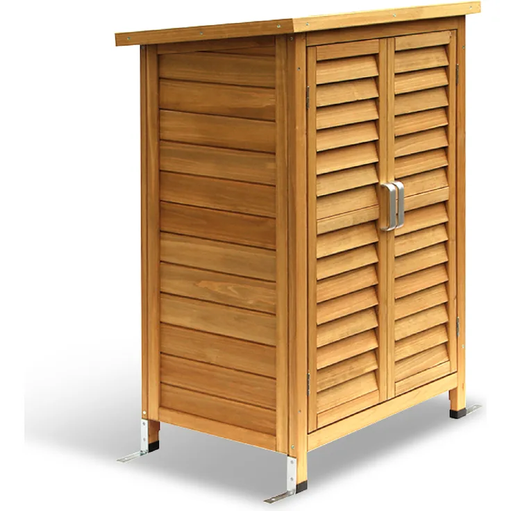 MCombo Gartenschrank Geräteschuppen Werkzeugschrank 0690, Outdoor-Schrank Gartenbox, aus Holz, Natur, 47 X 63 X 96 cm