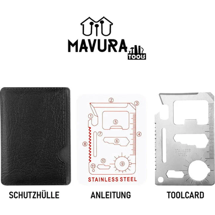 TOOLCARD Multitool Kreditkarte Messer Säge Öffner Scheckkarte Werkzeug 14in1 - Preisvergleich – Bild 4
