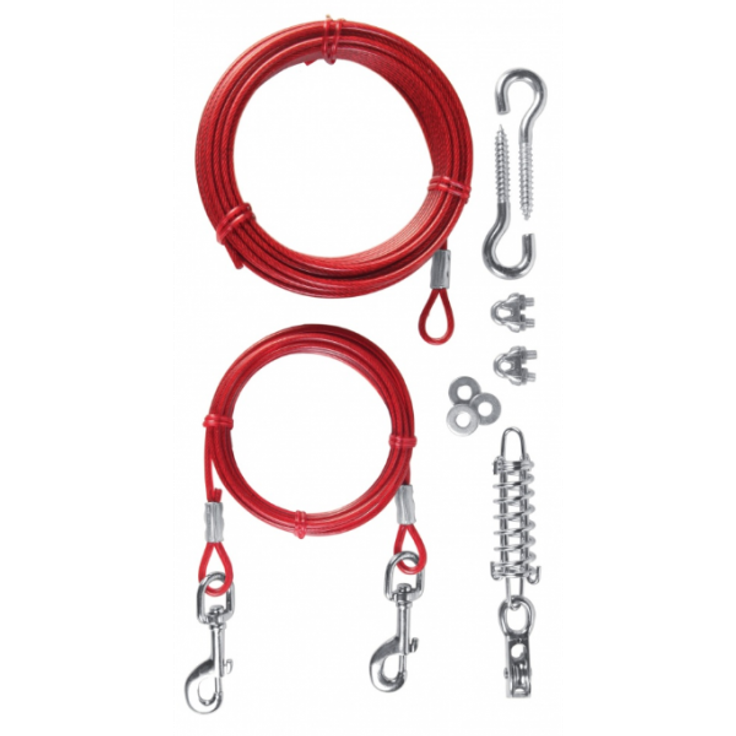 Trixie Spannleine mit Laufleine 15 m rot