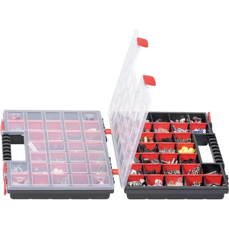 Kistenberg Nors Duo Werkzeugkoffer Aufbewahrungsbox Maschinenkoffer Sortimentskasten Kleinteile klappbar 399 x 303 x 100 mm – Bild 3