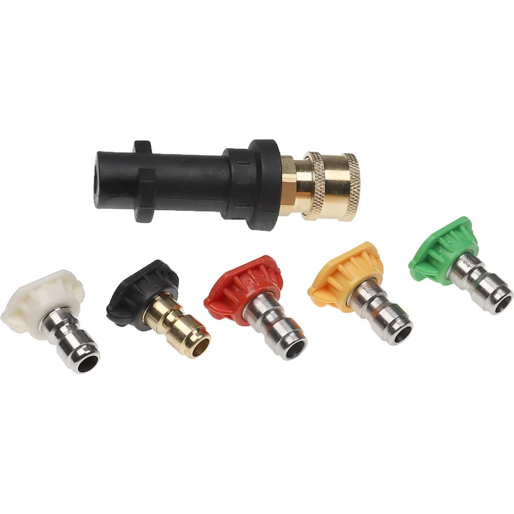 vhbw 6-tlg. Zubehör-Set kompatibel mit Kärcher K2, K3, K4, K5, K6, K7 Hochdruckreiniger - Adapter, Sprühaufsatz – Bild 1