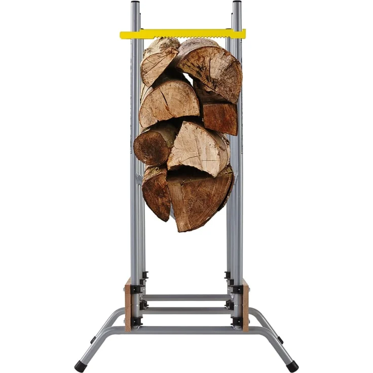 wolfcraft 1 Sägebock 5121000 - zusammenklappbar | Robuster & stabiler Holzbock zum schnellen Zuschneiden von Brennholz - inkl. Auswurfsicherung | Tragkraft: 150 kg – Bild 3