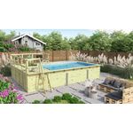 Karibu Pool 1 SET 44 mm inkl. Filterpaket klein, Terrasse vor Kopf an der Seite 3,5 m breit+ Terrasse an der Seite v3