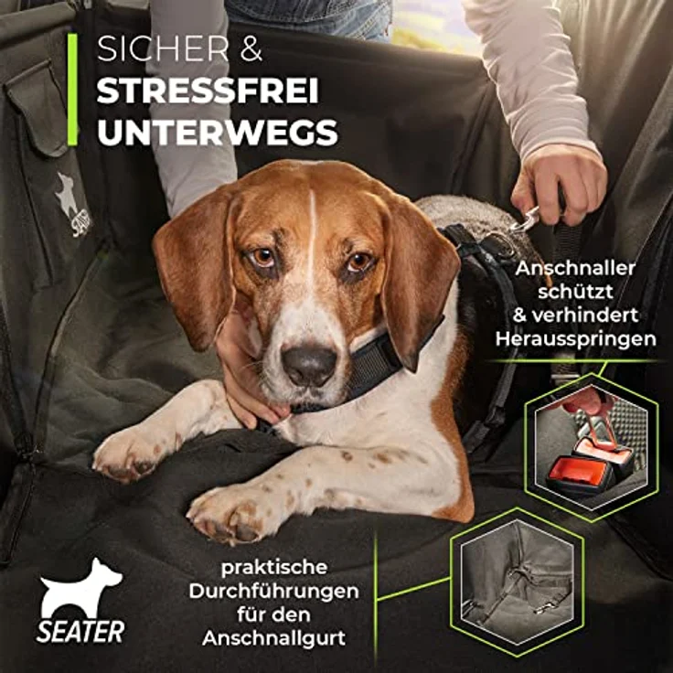 Rocky Hundeautositz Polyester Anschnallgurt faltbar flexibel Schwarz – Bild 3