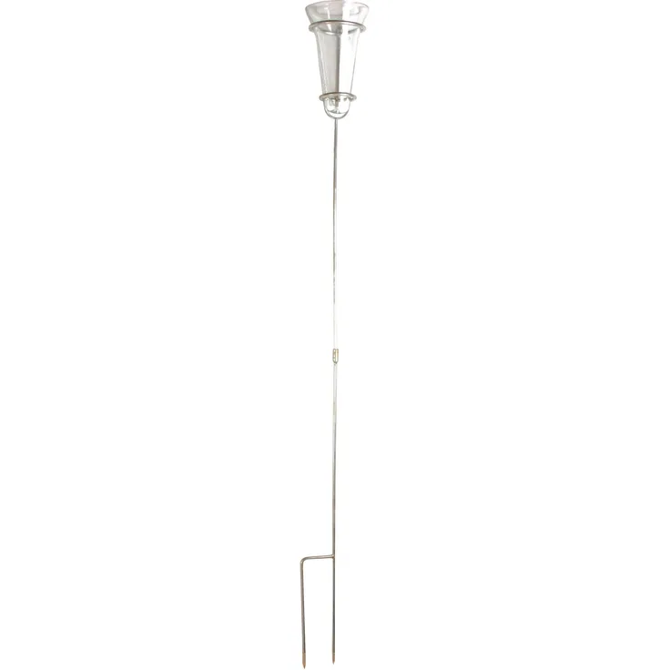Esschert Design Regenmesser, Niederschlagsmesser, Glaseinsatz inkl. Halterung aus Zink, ca. 12 cm x 12 cm x 134 cm