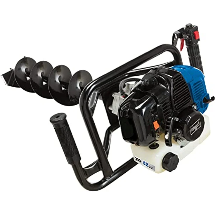 Scheppach Benzin Erdbohrer EB2000 | Erdlochbohrer Pfahlbohrer Gartenbohrer | Bohrerlänge 800mm | handlich mit 2 Griffen | 1450W Leistung | max. 200mm Bohrlöcher | inkl. 100, 150, 200mm Bohrer – Bild 2