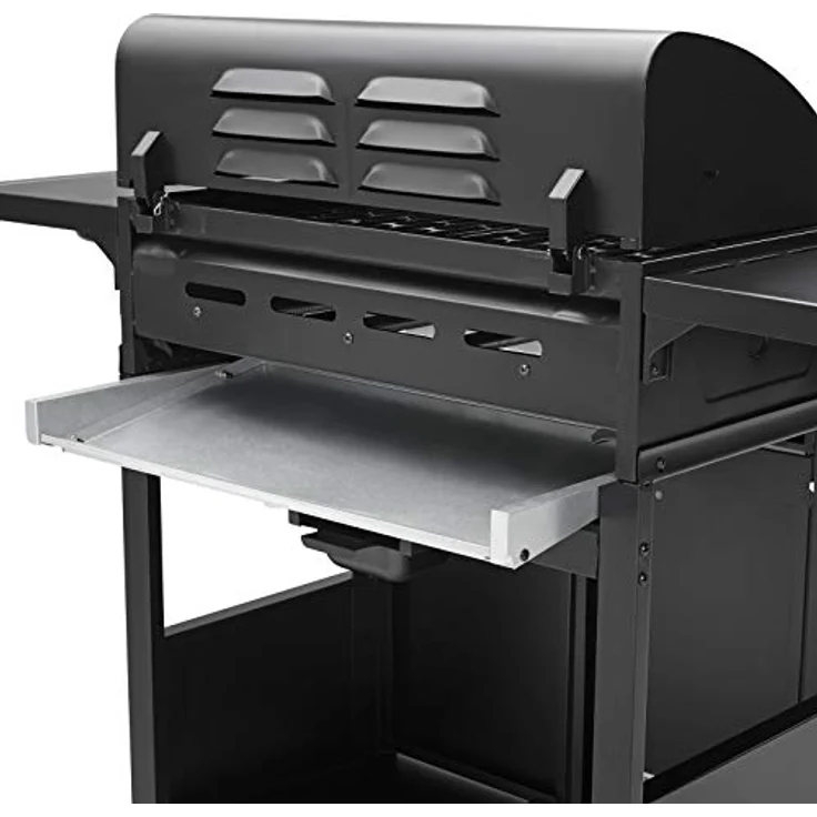TAINO BASIC 4+1 Gasgrill mit Seitenbrenner Gasgrill 4 Brenner BBQ Grillwagen Edelstahl-Brenner Schwarz Piezozündung 126 x 103 x 50 cm – Bild 5