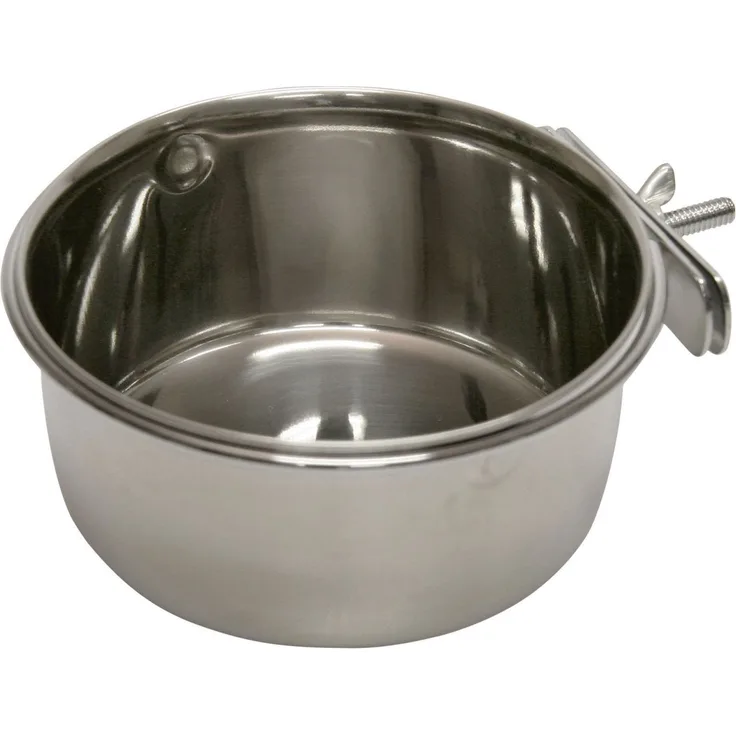 Kerbl Edelstahlnapf 600 ml, 12 cm Schraubbefestigung für Nager