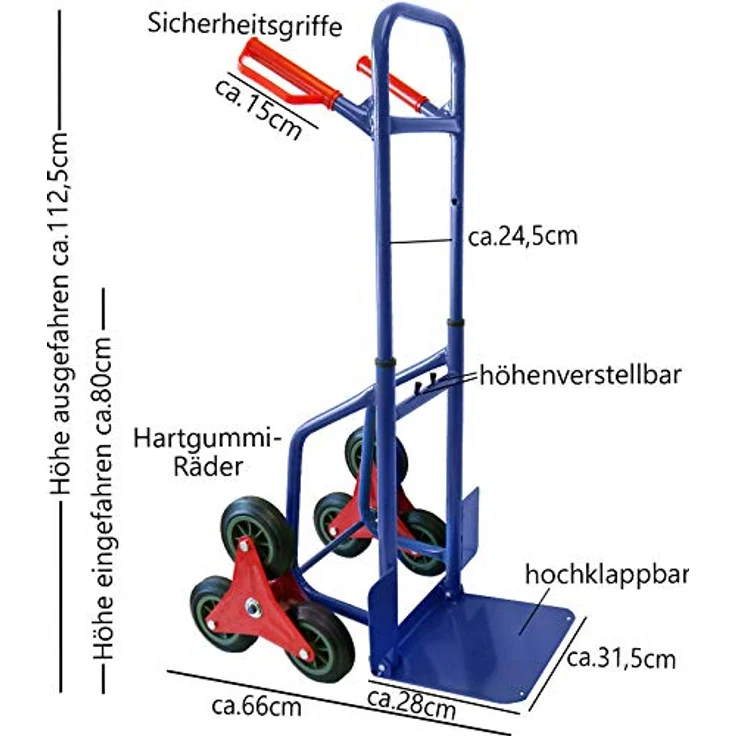 Grafner Treppensteiger Sackkarre ausziehbar - klappbar 200 kg – Bild 3