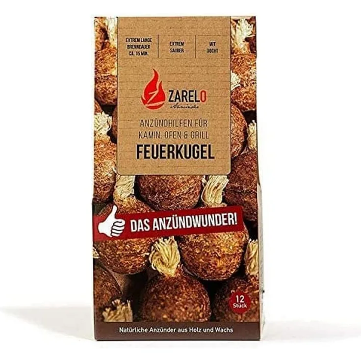 ZARELO Feuerkugel natürlicher Kamin- und Grillanzünder
