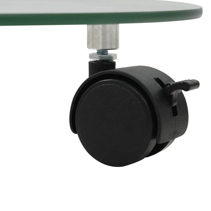 vidaXL Pflanzenständer mit Rollen 2 Stück Hartglas 28 cm Rund – Bild 4